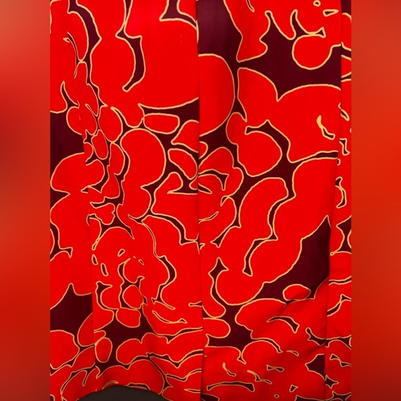 Women’s Designer Abbey Glass Red Poly Blend Geometric Bow MIDI Dress Size Small - Picture 8 of 8